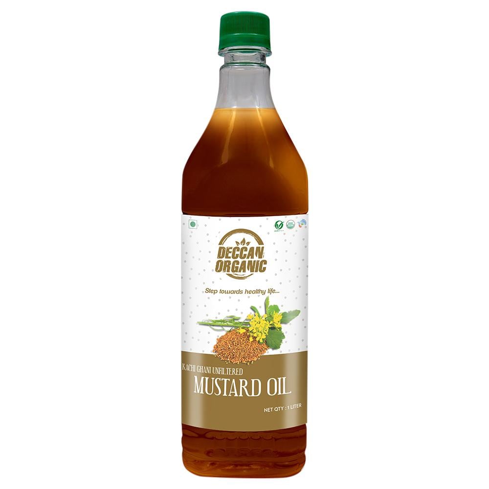 Deccan Organic Kachi Ghani Unfiltered Mustard Oil 1 L