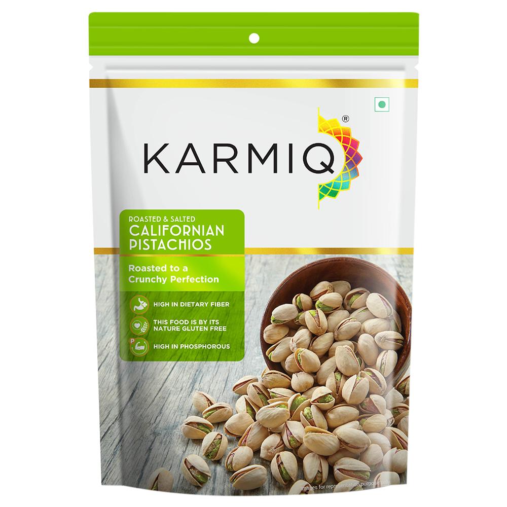 Karmiq Roasted & Salted Inshell Califionia Pistachios 500 g