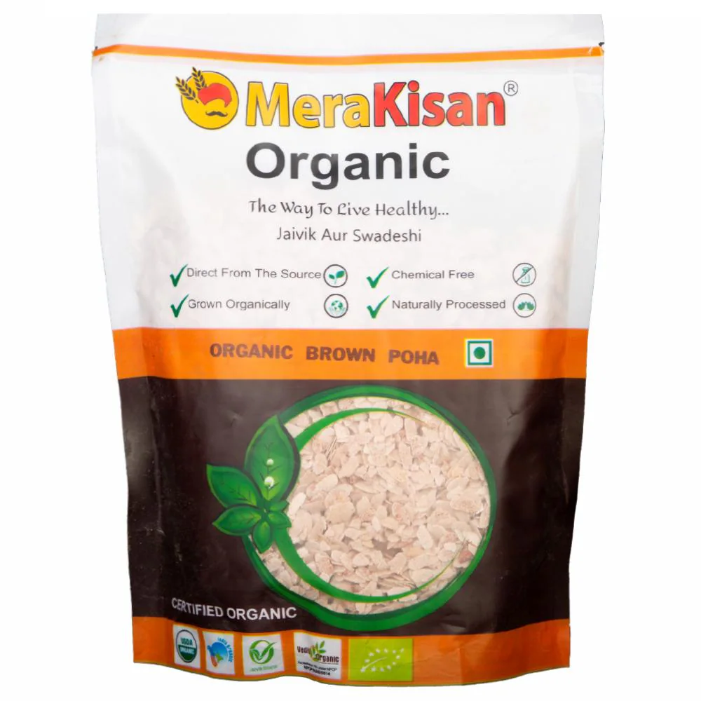 MeraKisan Organic Brown Poha 500 g