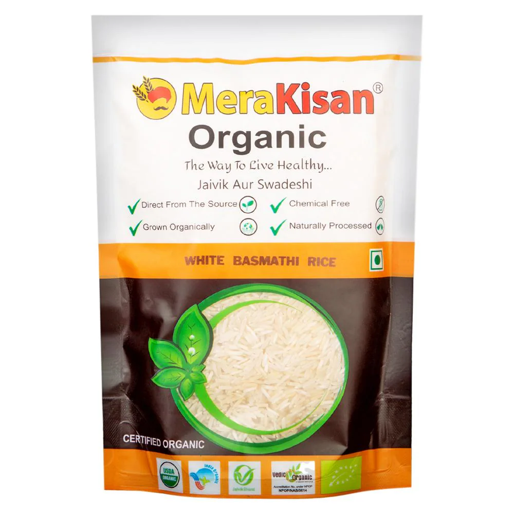 MeraKisan Organic White Basmathi Rice 500 g
