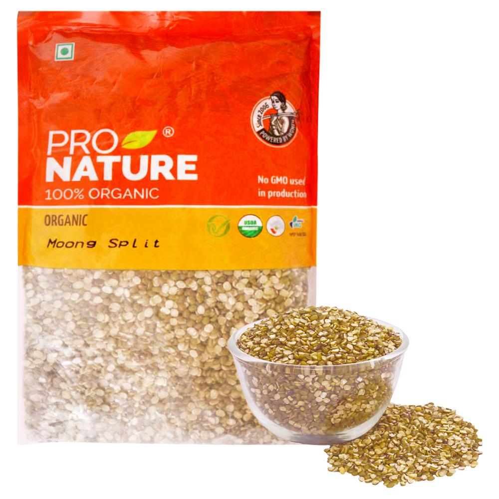 Pro Nature Organic Green Split Chilka Moong 500 g