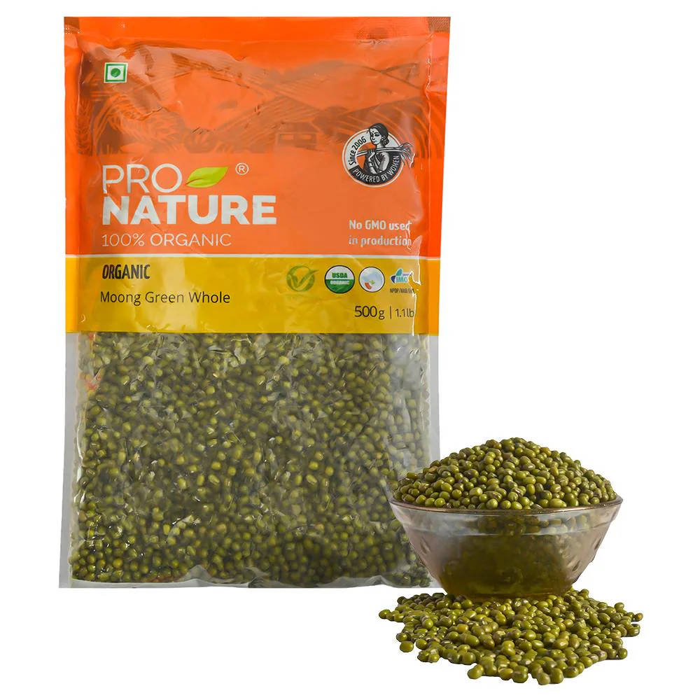Pro Nature Organic Whole Moong 500 g