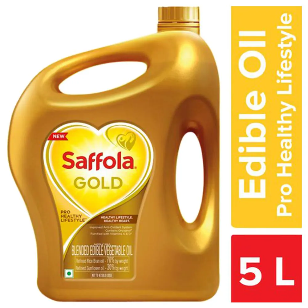 Saffola Gold Pro Healthy Lifestyle Rice Bran Based Blended Oil 5 L