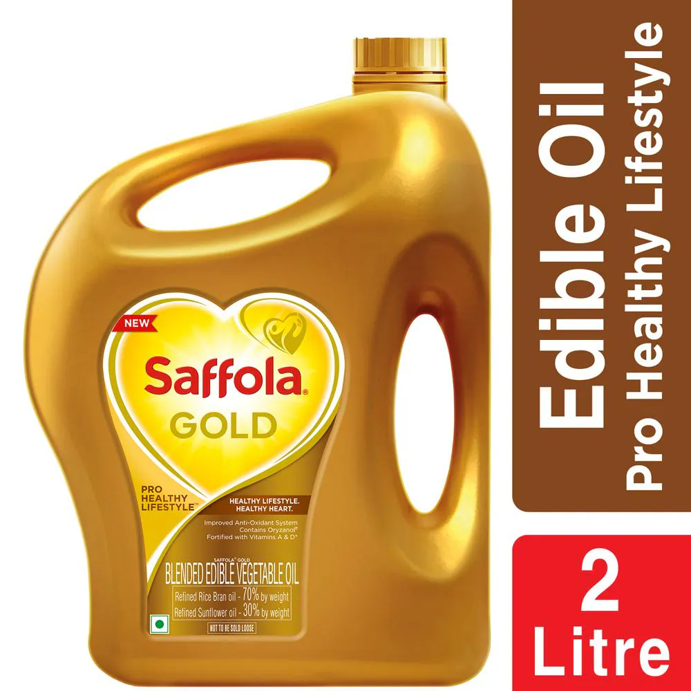 Saffola Gold Pro Healthy Life Style RiceBran Based Blended Oil 2 L