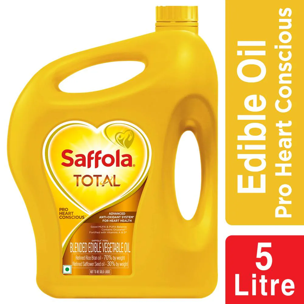 Saffola Total Pro Heart Concious RiceBran Based Blended Oil 5 L
