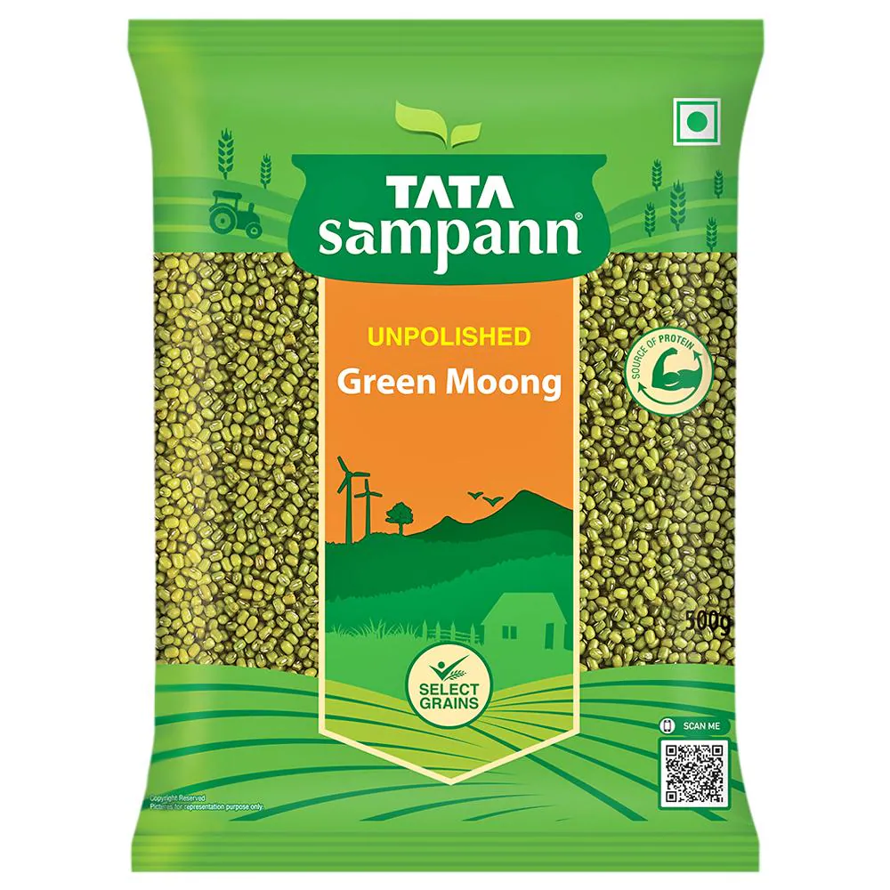 Tata Sampann High Protein Green Whole Moong 500 g