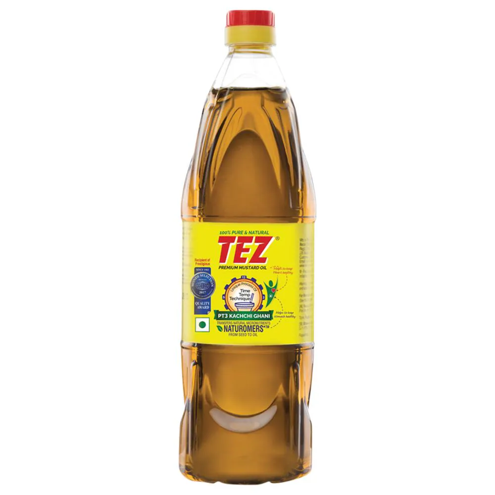 Tez Kachchi Ghani Mustard Oil 1 L (Bottle)