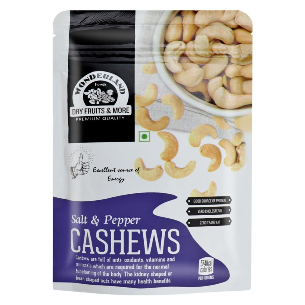 Wonderland Foods Premium Salt & Pepper Flavoured Cashews 100 g